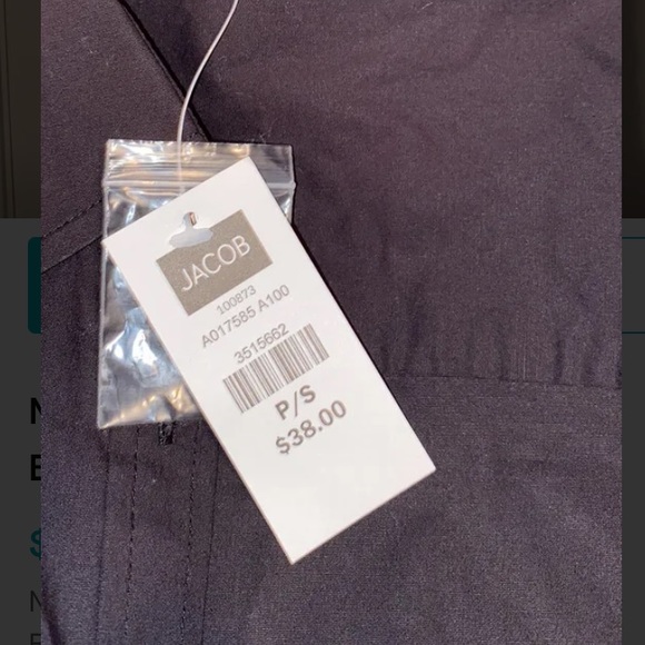 NwT Jacob Black short Sleeve Button Down Top - Picture 4 of 5